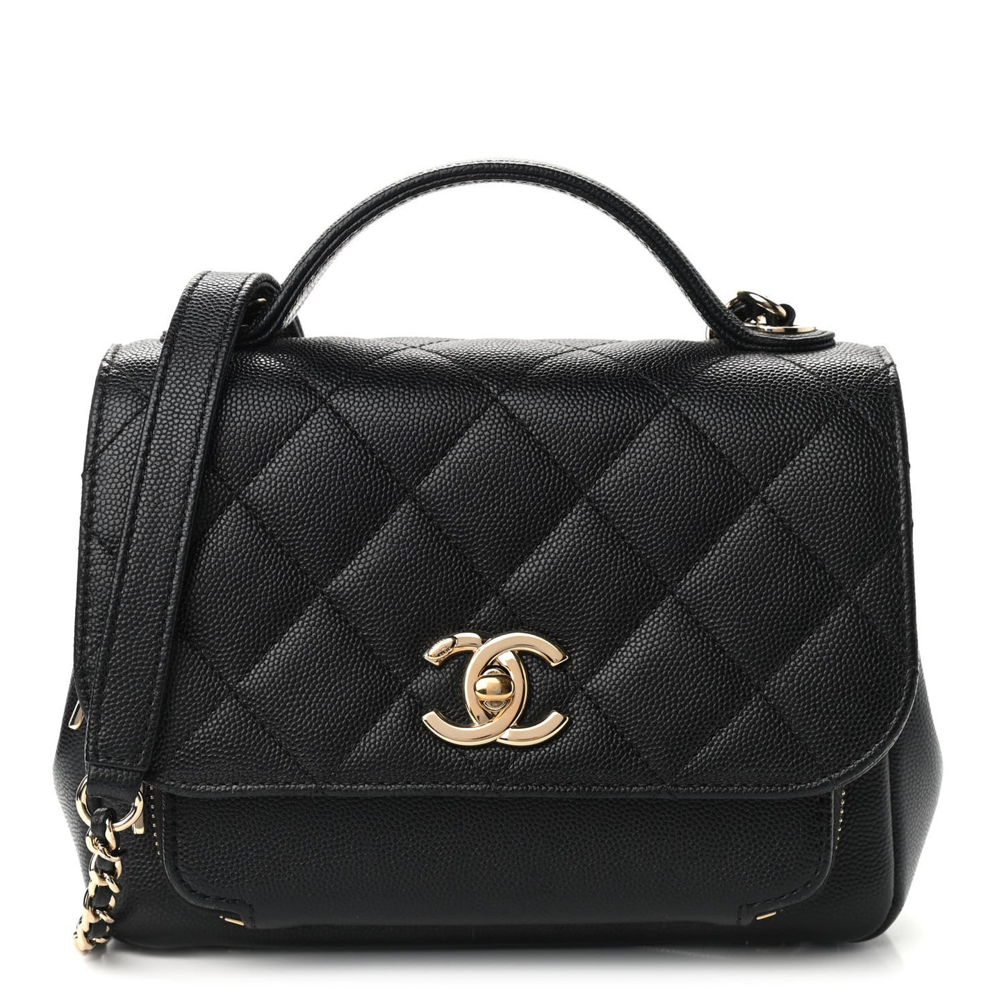 Caviar Quilted Small Business Affinity Flap Black