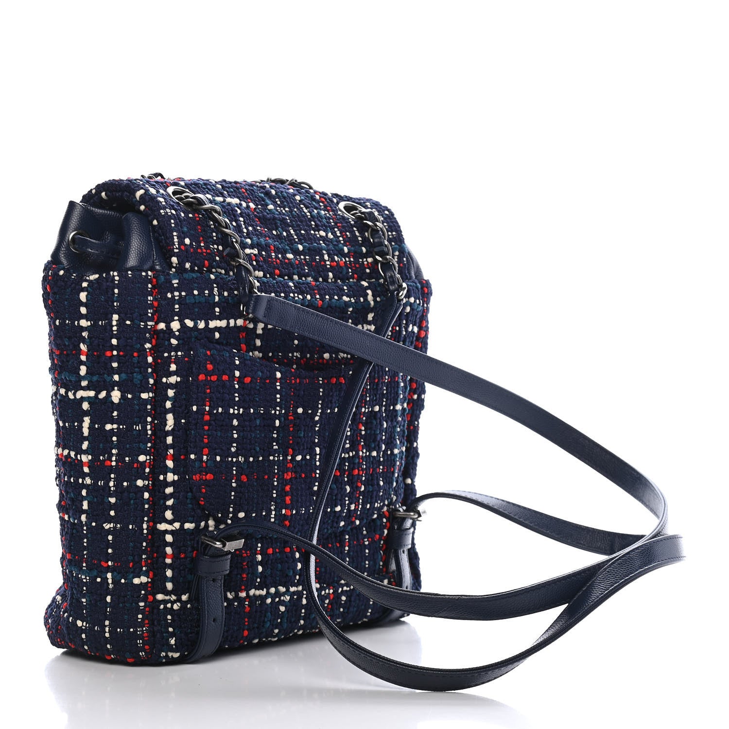 Chanel Tweed Small Urban Spirit Backpack Blue Red White 3 of 9