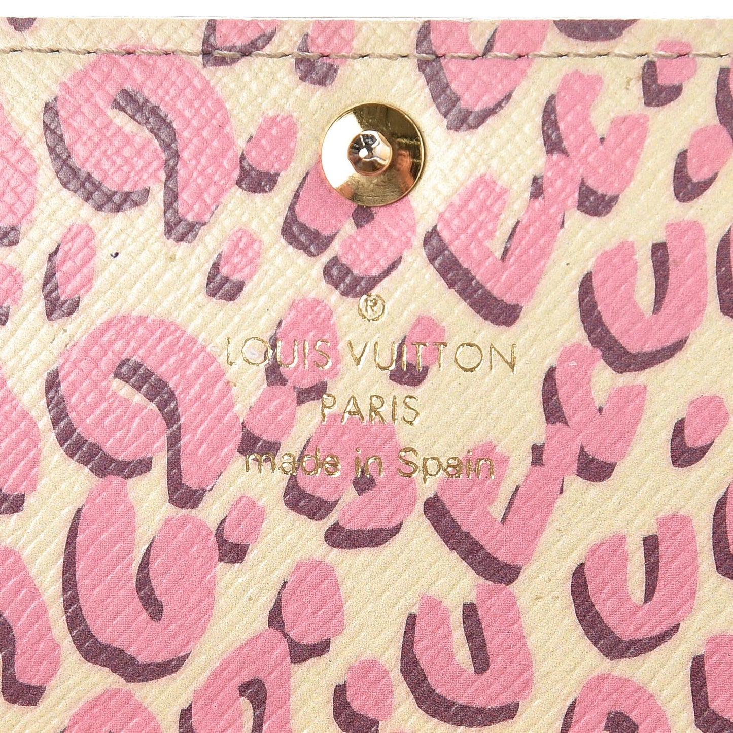 Monogram Leopard Sarah Wallet Blanc Corail
