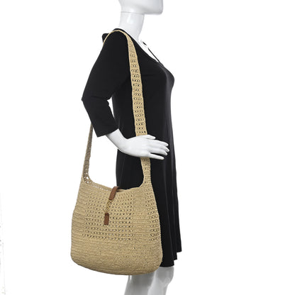 Saint Laurent Raffia Monogram Hobo Naturale 2 of 10