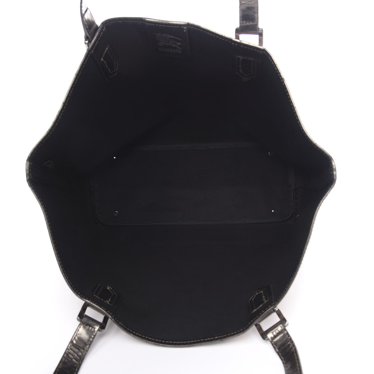 Metallic Calfskin Nova Check Shopper Tote Pewter
