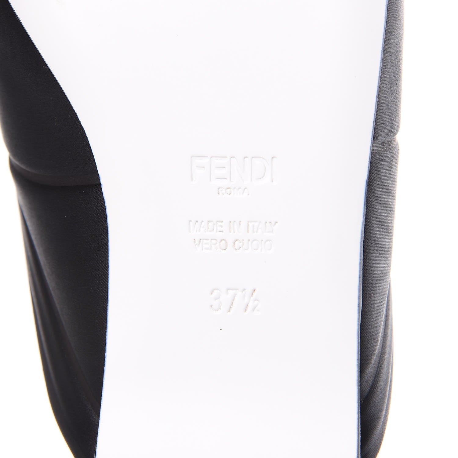 Fendi Satin Crystal FFreedom Flat Mules 37.5 Black 7 of 8