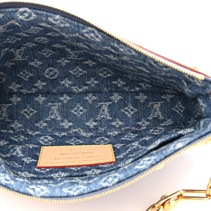 Louis Vuitton LV X TM Monogram Denim Cerises Pochette Accessories Blue 5 of 9