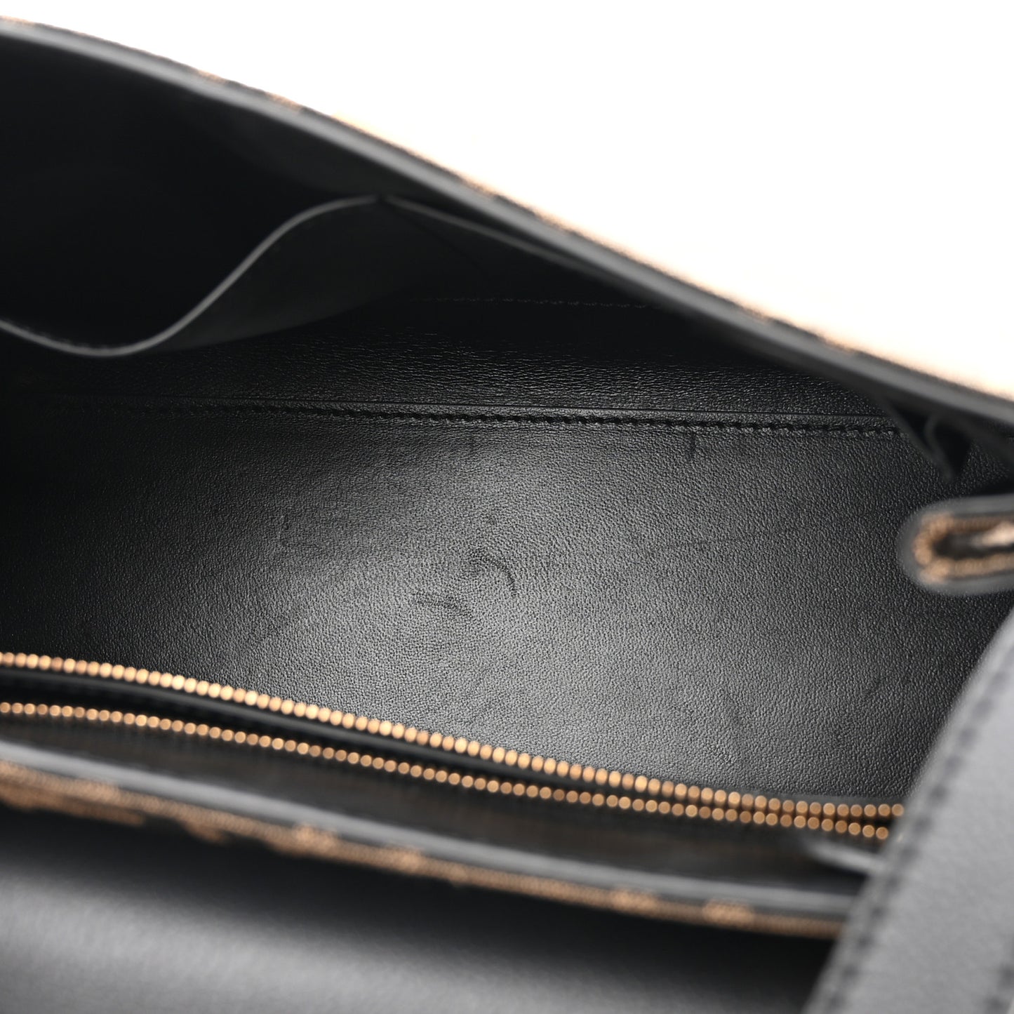 X FENDI Grained Calfskin Fendace Medium La Medusa Top Handle Bag Black Brown