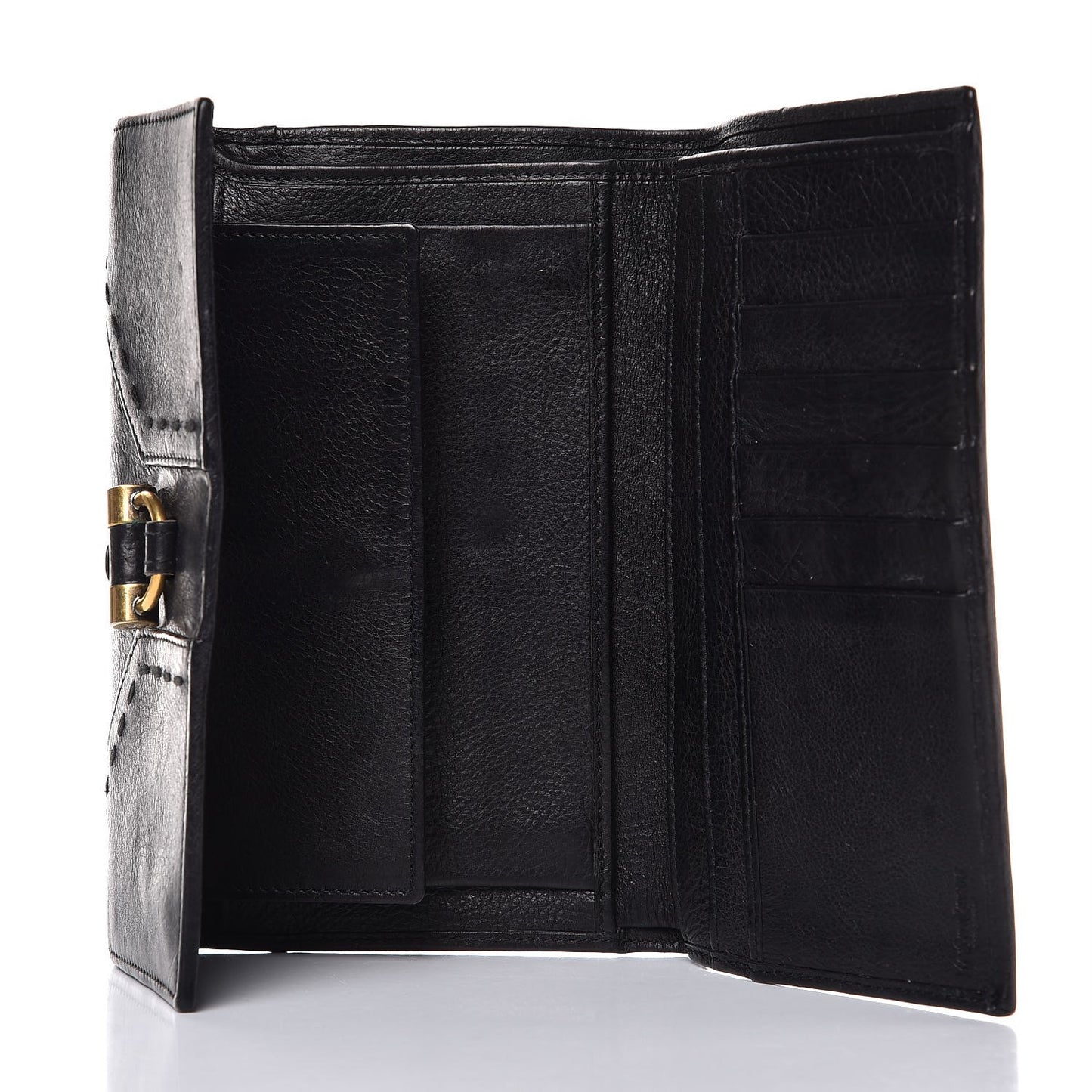 Calfskin Muse Continental Wallet Black
