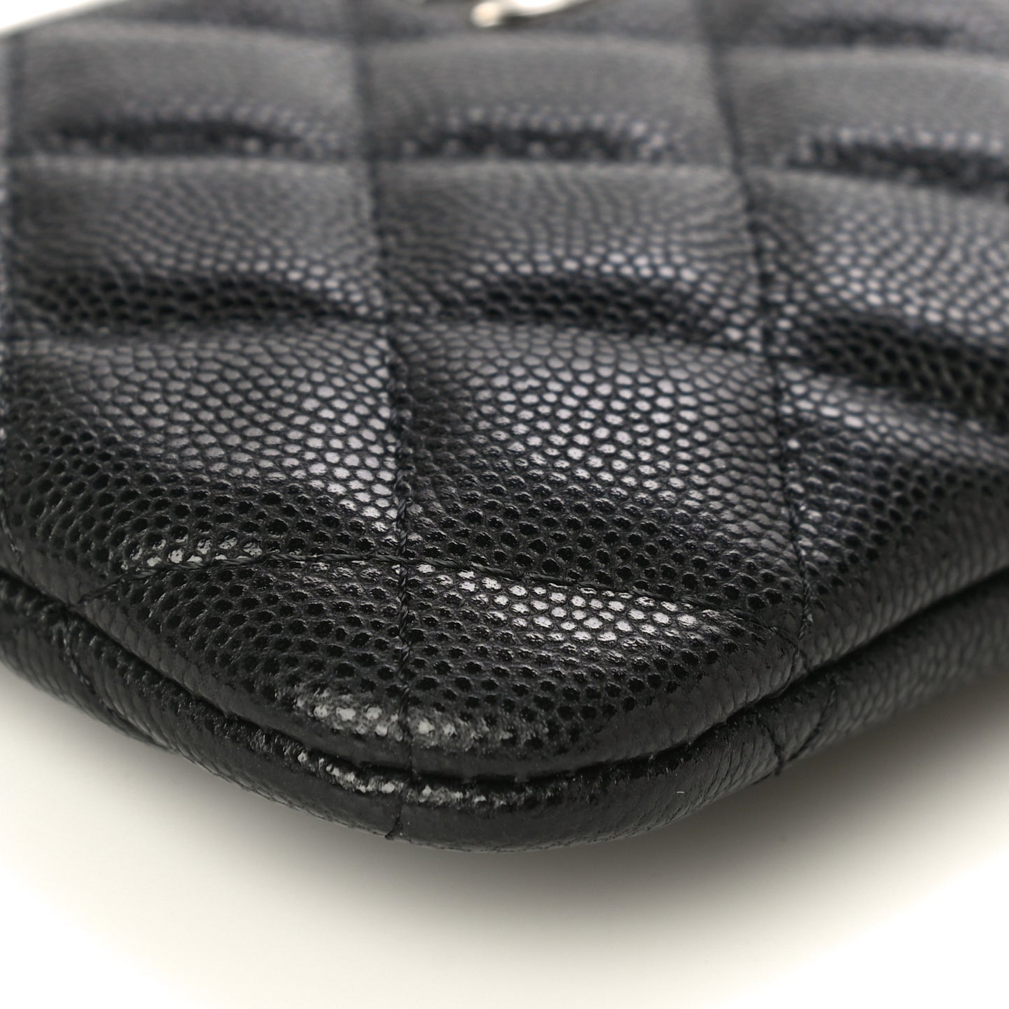 Caviar Quilted Small Cosmetic Case Black