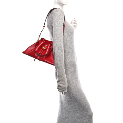 Jimmy Choo Smooth Shiny Calfskin Cinch M Bucket Bag Ruby Red 2 of 9