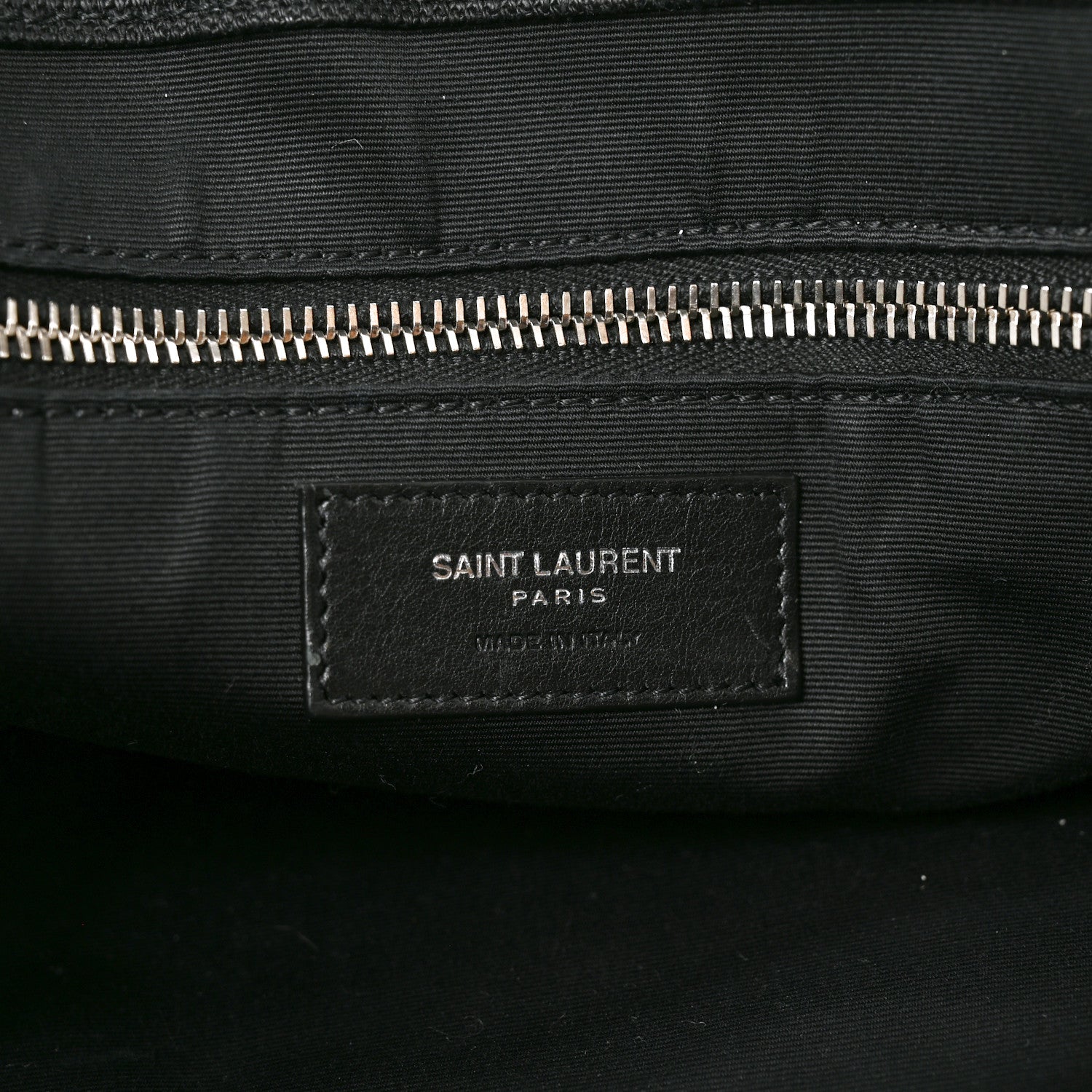 Saint Laurent Raffia Linen Calfskin Rive Gauche Tote Naturale Black 6 of 10