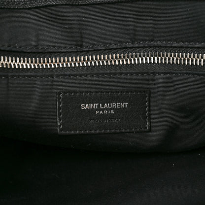 Saint Laurent Raffia Linen Calfskin Rive Gauche Tote Naturale Black 6 of 10