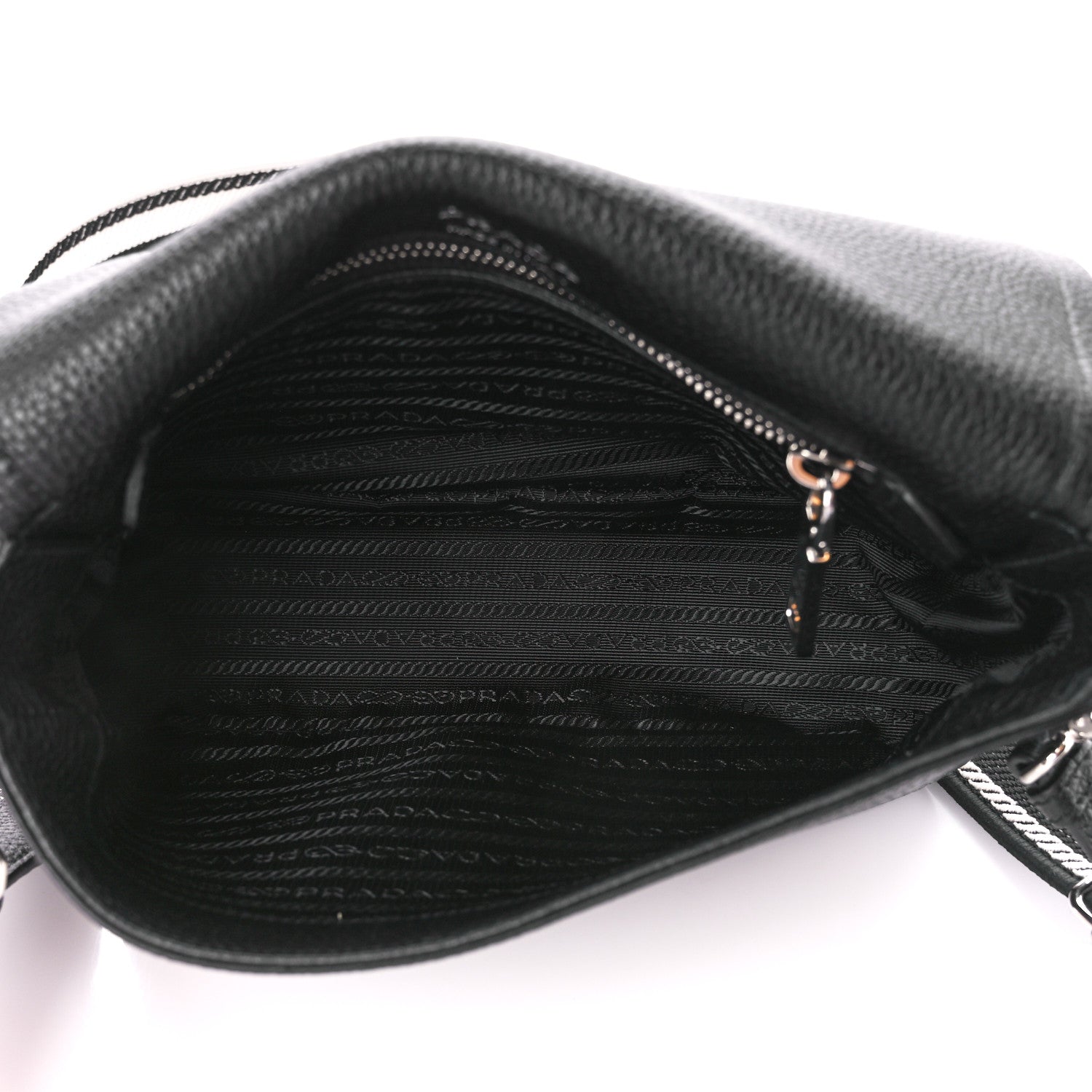 Prada Vitello Daino Soft Flap Crossbody Black 5 of 11