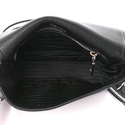 Prada Vitello Daino Soft Flap Crossbody Black 5 of 11