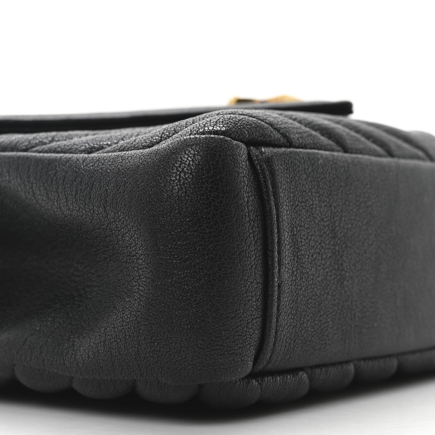 Saint Laurent Sheepskin Matelasse Chevron Monogram Medium College Bag Black 9 of 10
