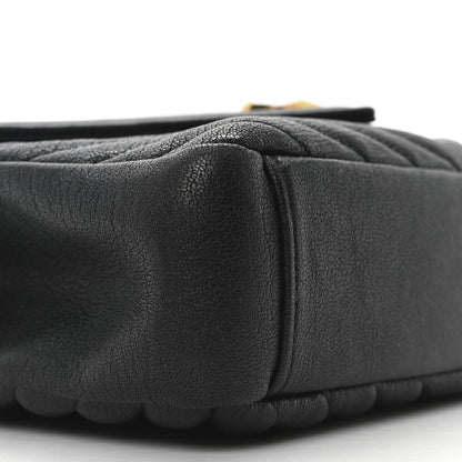 Saint Laurent Sheepskin Matelasse Chevron Monogram Medium College Bag Black 9 of 10