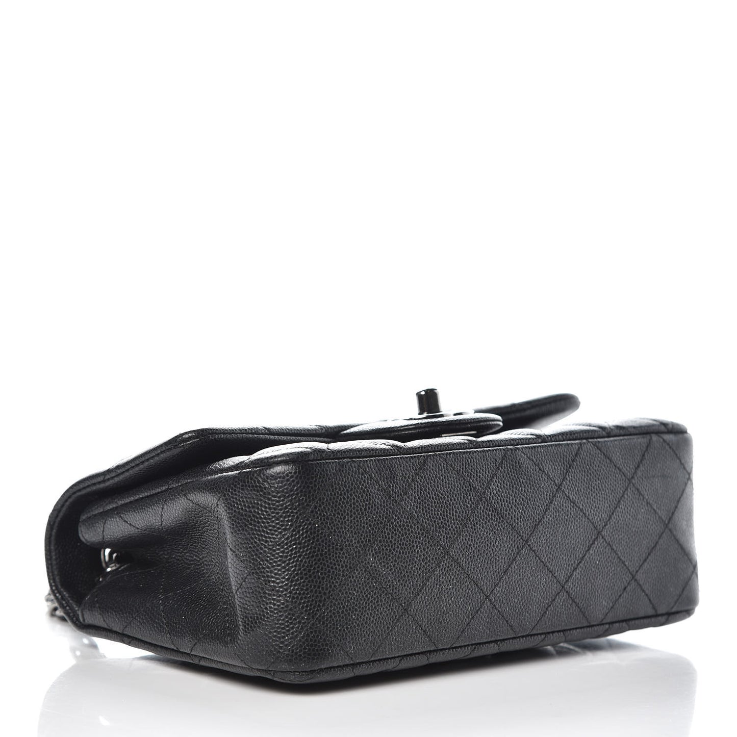Metallic Caviar Quilted Mini Rectangular Flap Black