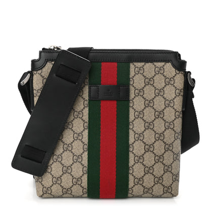 Gucci GG Supreme Monogram Web Messenger Bag Black 1 of 9