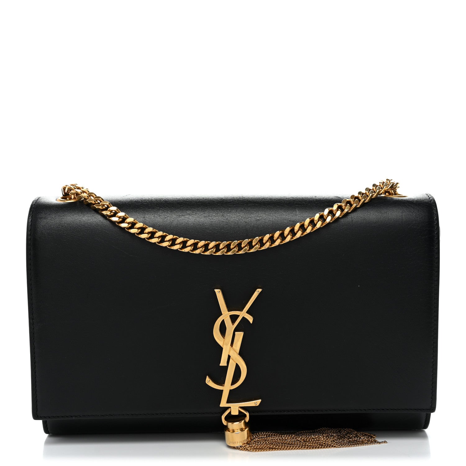 Saint Laurent Smooth Calfskin Medium Classic Monogram Kate Tassel Satchel Black 1 of 9