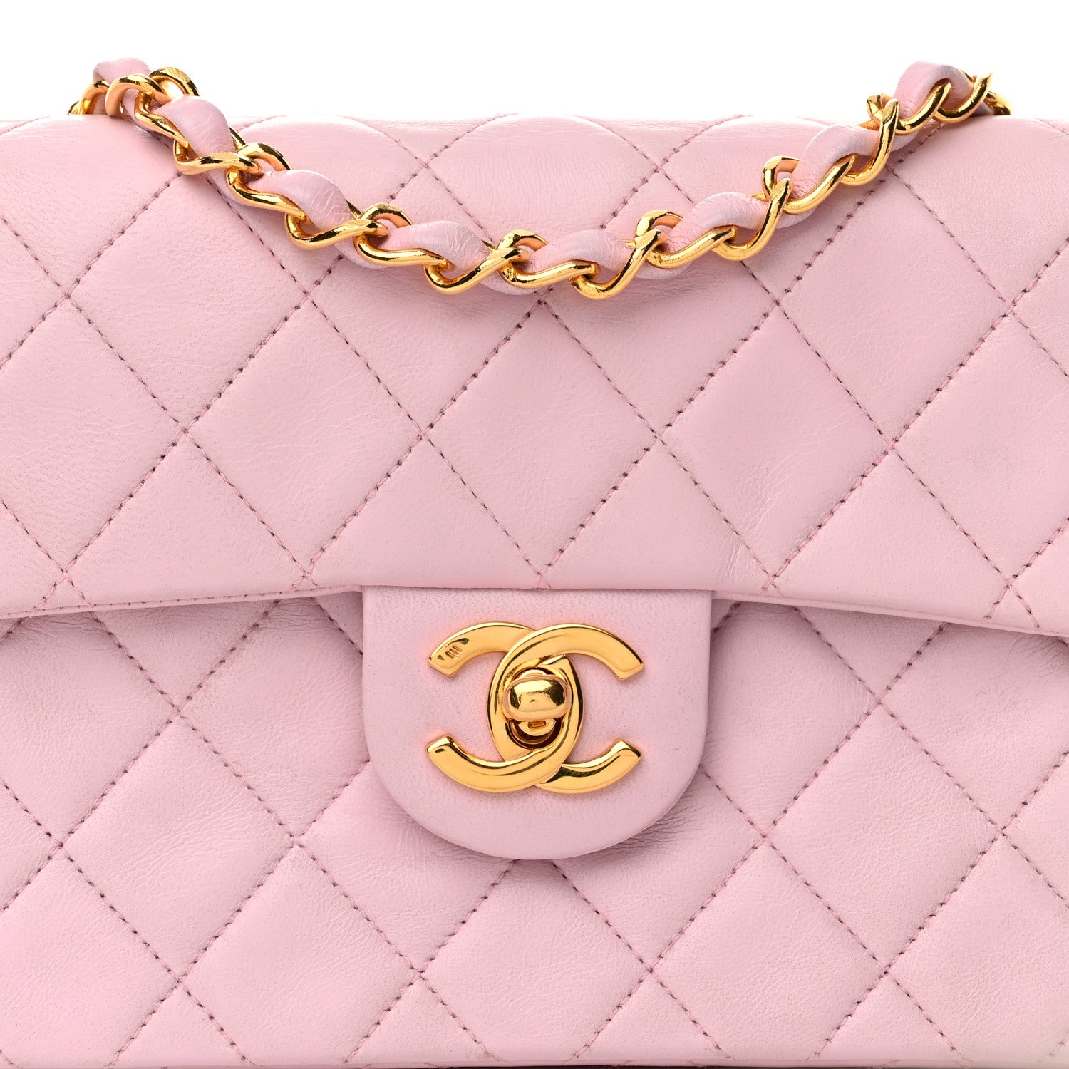 Chanel Lambskin Quilted Mini Square Flap Bag Light Pink 9 of 12