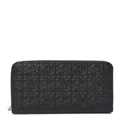 Loewe Calfskin Embossed Repeat Zip Wallet Black 1 of 7