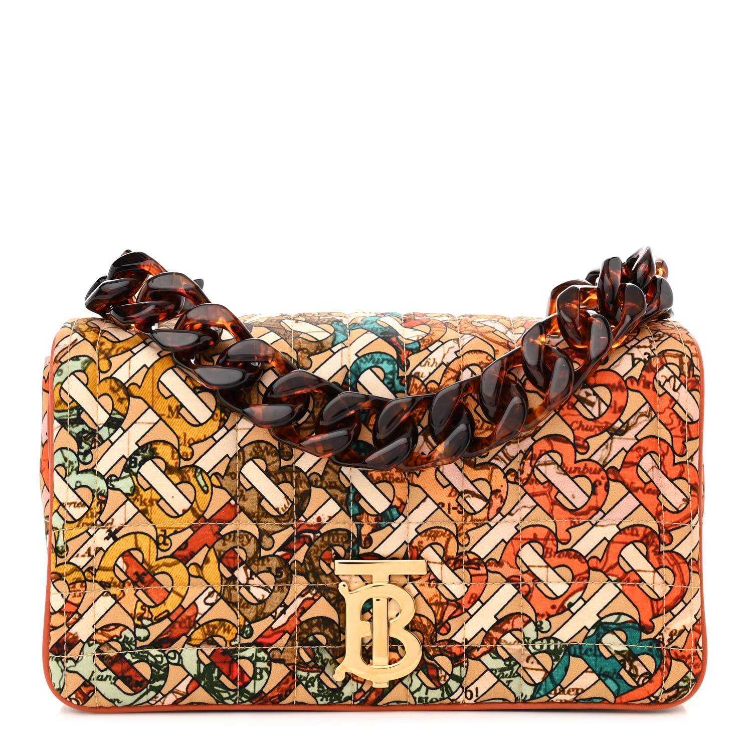 Burberry Fabric Monogram Quilted TB Resin Chain Small Lola Bag Multicolor 1 of 10