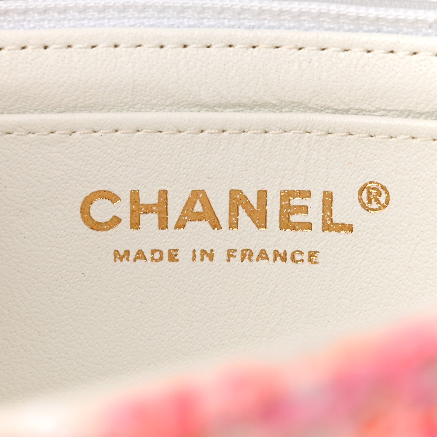 Chanel Tweed Braid Sequin Mini Flap White Pink Orange 6 of 11