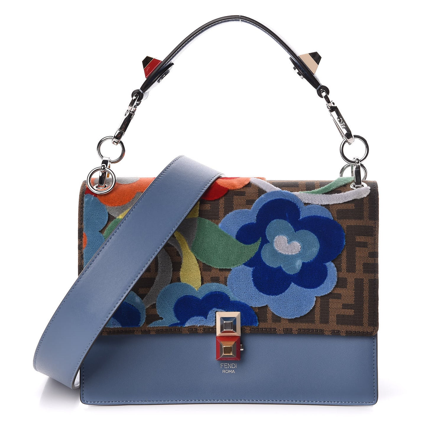 Vitello Liberty Zucca Velvet Floral Floral Kan I Shoulder Bag Ceruleo Multicolor