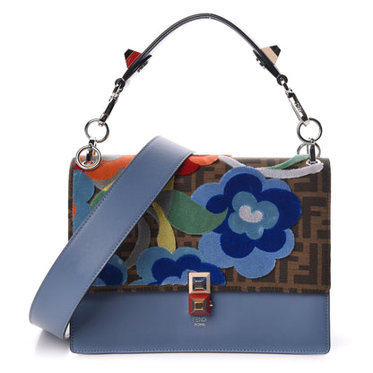 Fendi Vitello Liberty Zucca Velvet Floral Floral Kan I Shoulder Bag Ceruleo Multicolor 1 of 10