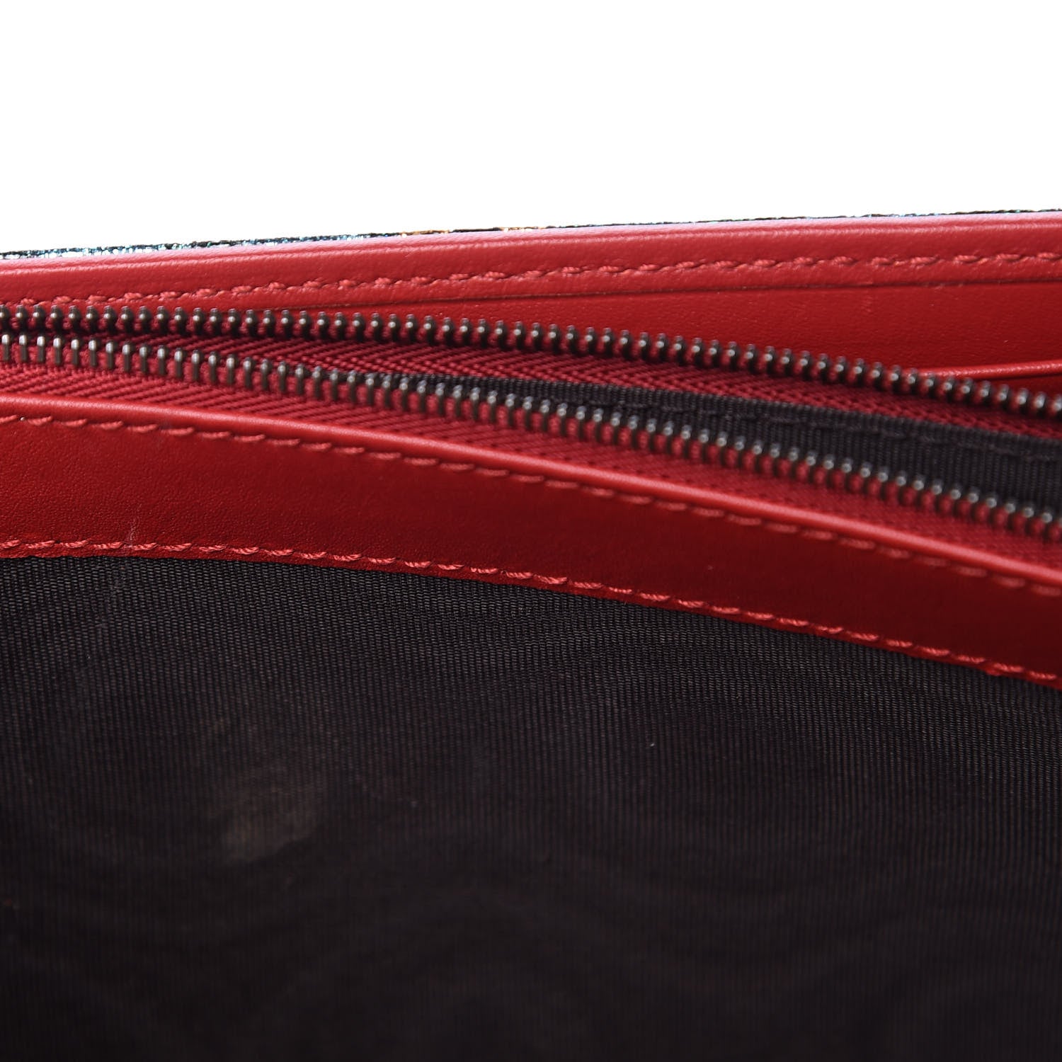 Gucci Metallic Brocade Calfskin Mini Dionysus Chain Wallet Black Blue Azure 6 of 9