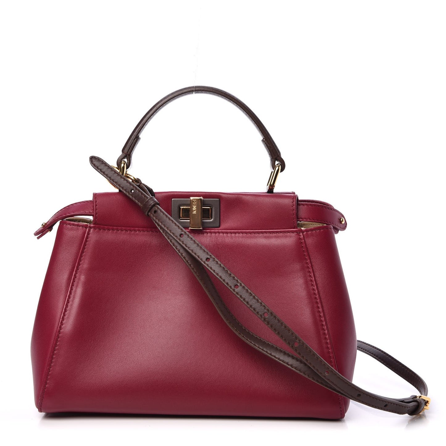 Nappa Mini Peekaboo Iconic Satchel Black Cherry Brown