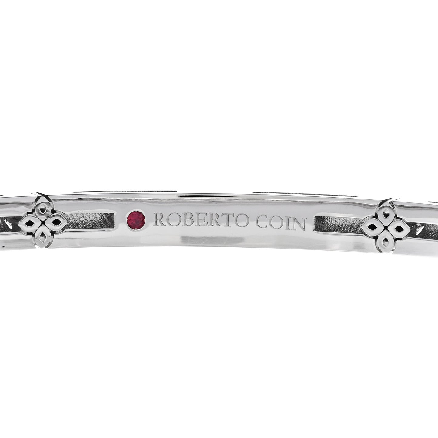 18K White Gold Diamond Love in Verona Pave Bangle Bracelet