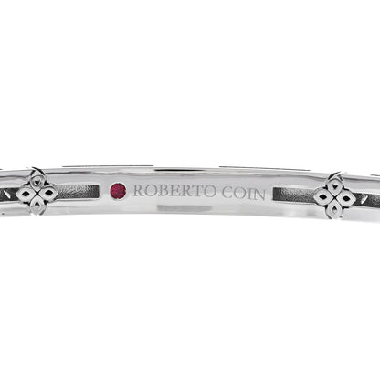 Roberto Coin 18K White Gold Diamond Love in Verona Pave Bangle Bracelet 3 of 6