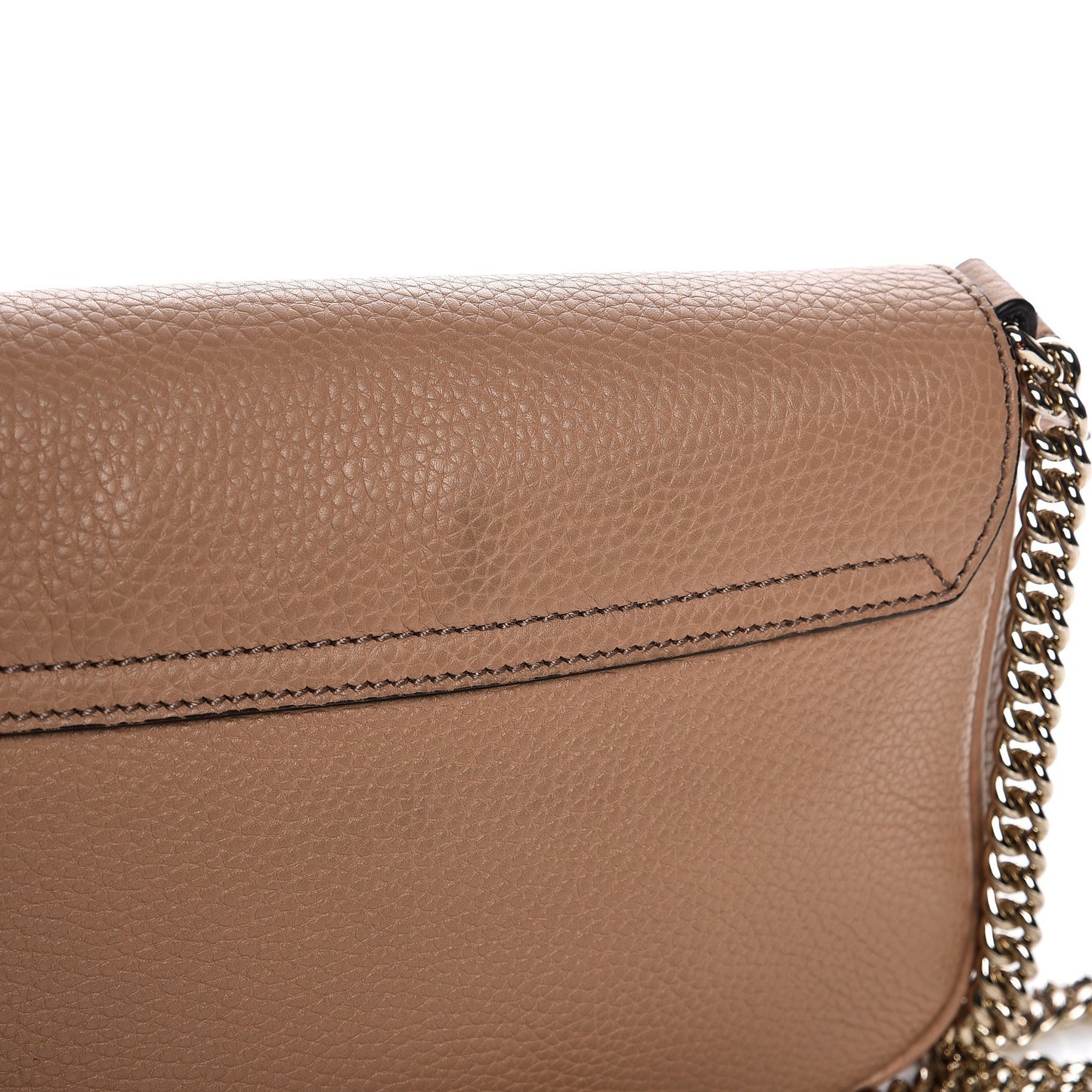 Pebbled Calfskin Medium Soho Flap Crossbody Camelia