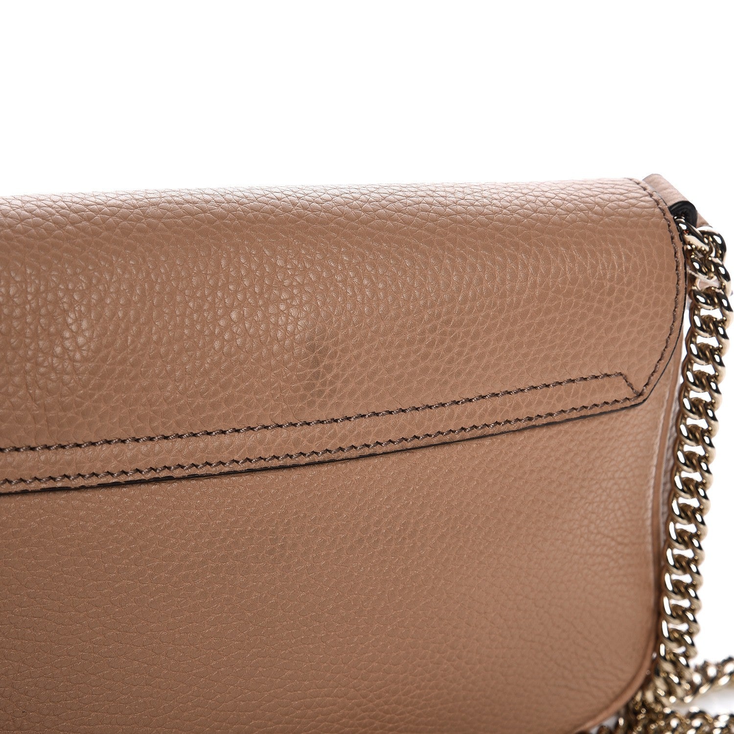 Gucci Pebbled Calfskin Medium Soho Flap Crossbody Camelia 8 of 8