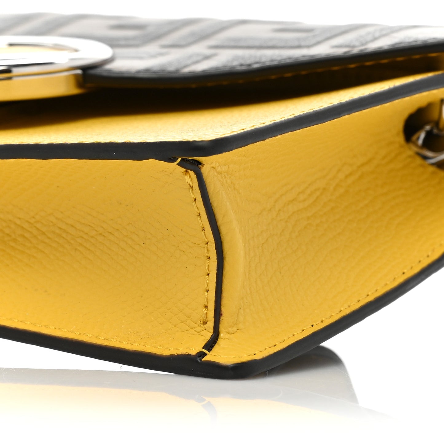 Vitello Cruise F is Fendi Bi-Color FF 1974 Embossed Envelope Belt Bag Maya Black Sunflower