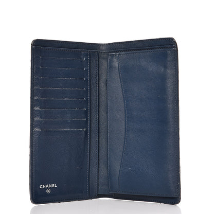 Chanel Patent Quilted Yen Wallet Dark Blue 5 of 14