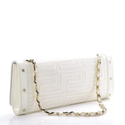 Versace Patent Couture Chain Clutch White 3 of 9