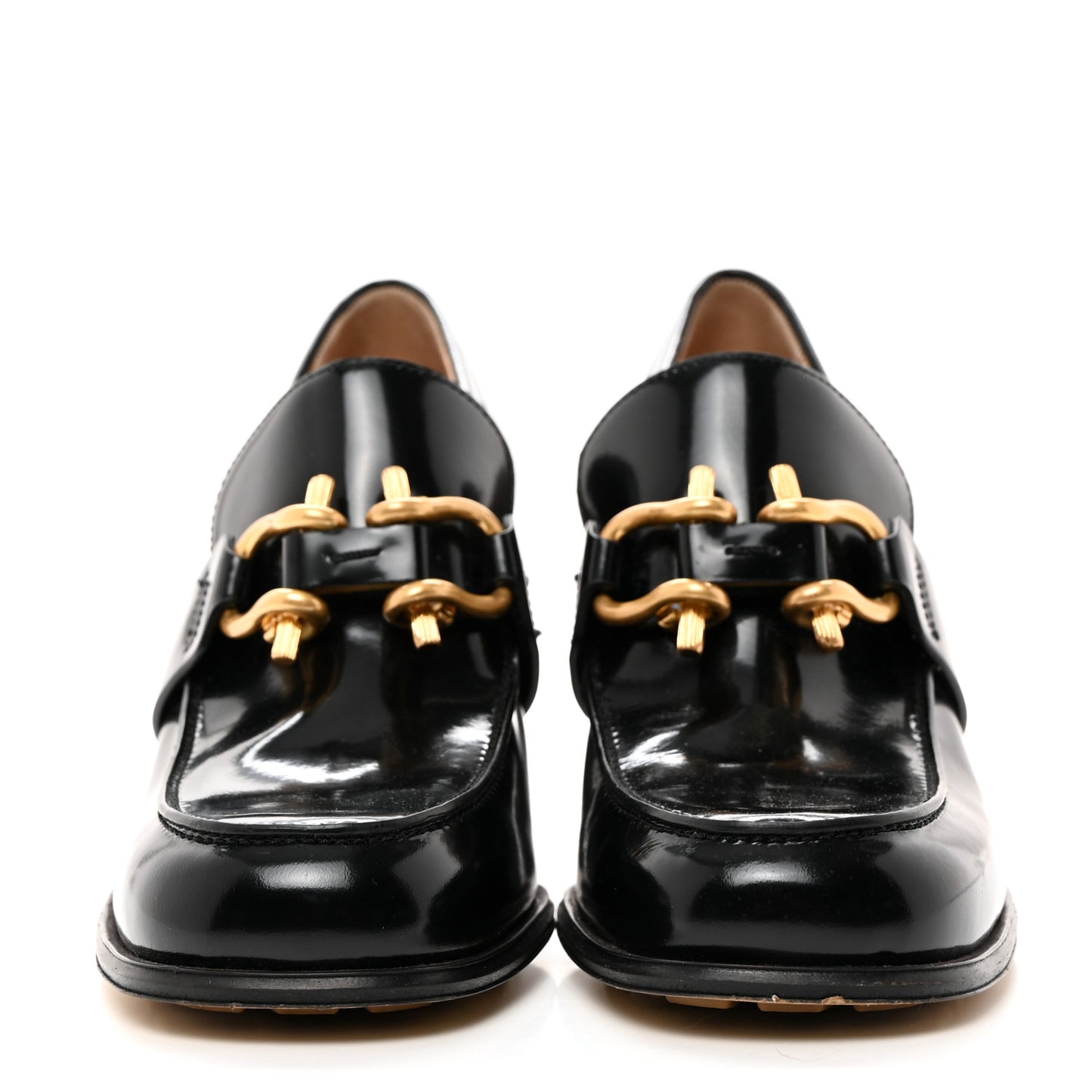 Glossy Calfskin Monsieur 70mm Loafer Pumps 38.5 Black