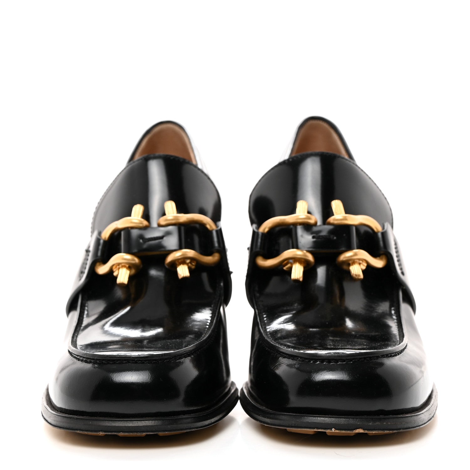 Bottega Veneta Glossy Calfskin Monsieur 70mm Loafer Pumps 38.5 Black 2 of 7