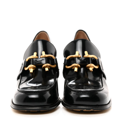 Bottega Veneta Glossy Calfskin Monsieur 70mm Loafer Pumps 38.5 Black 2 of 7