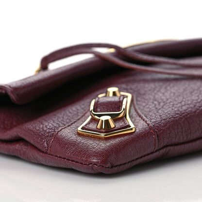 Balenciaga Chevre Gold Metallic Edge Hardware Envelope Clutch Bordeaux 6 of 7