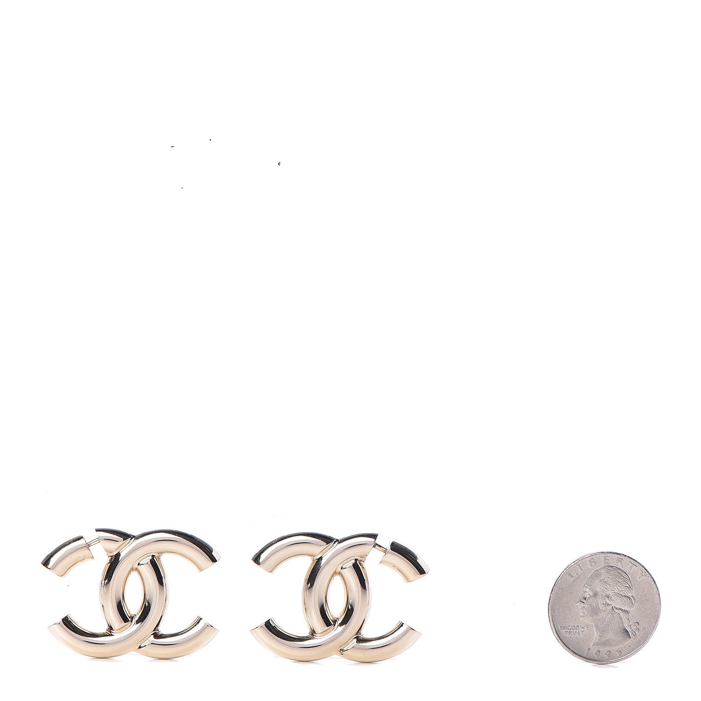 Metal CC Earrings Gold