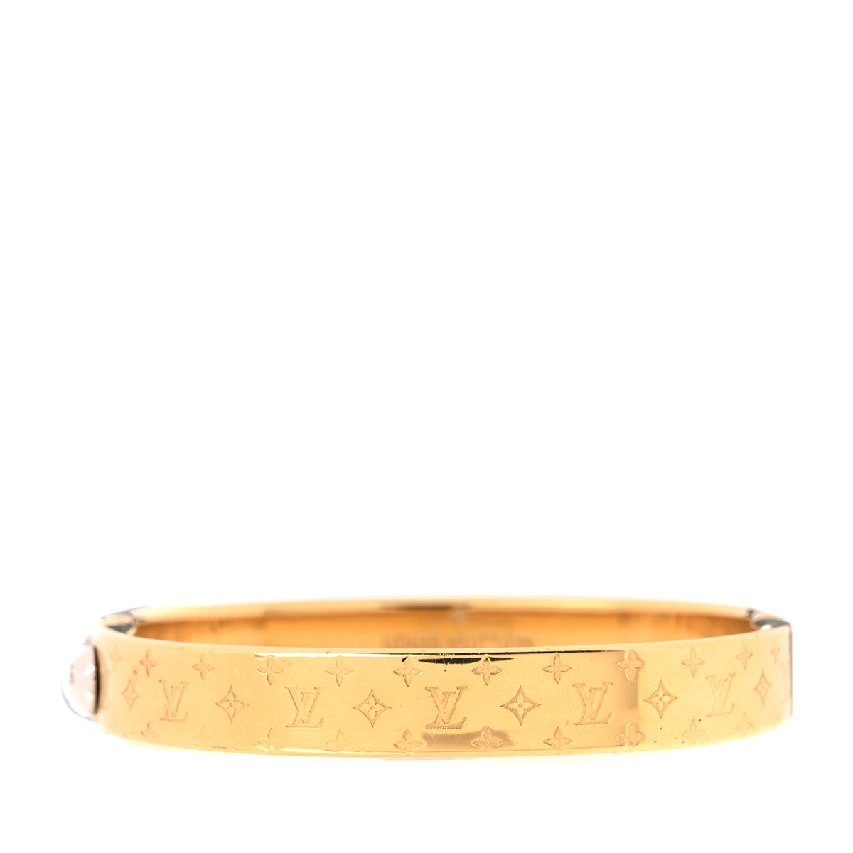 Louis Vuitton Brass Monogram Nanogram Cuff M Gold 3 of 5