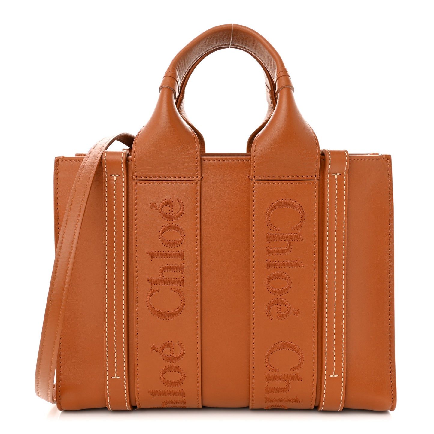 Calfskin Small Woody Tote Caramel