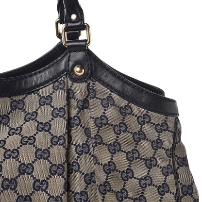 Gucci Monogram Calfskin Large Sukey Tote Beige Blue 17 of 23