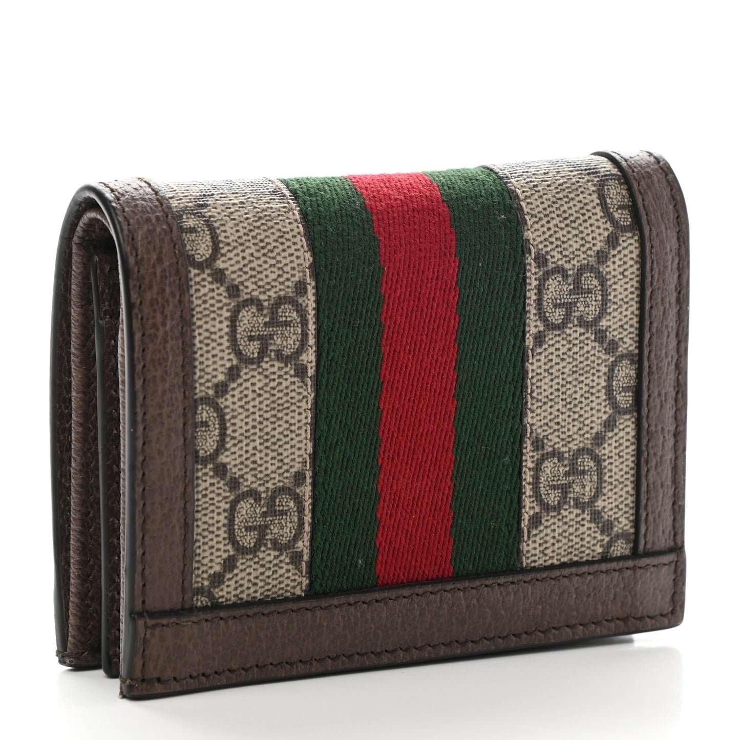 GG Supreme Monogram Web Ophidia Card Case Beige New Acero