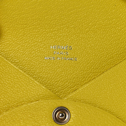 Hermes Chevre Mysore Calvi Card Case Lime 6 of 7