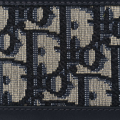 Christian Dior Calfskin Oblique Card Holder Blue 8 of 10