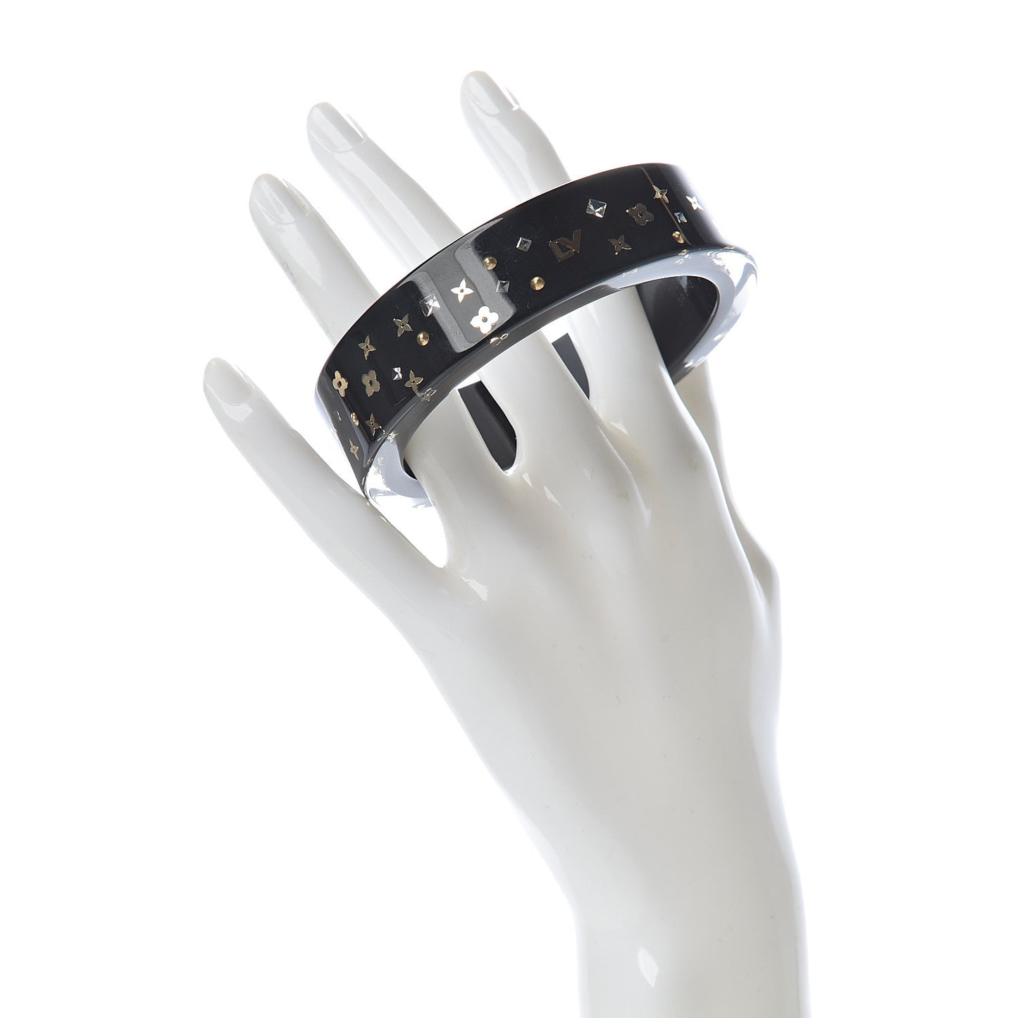Resin Swarovski Inclusion Art Deco Bracelet M Black
