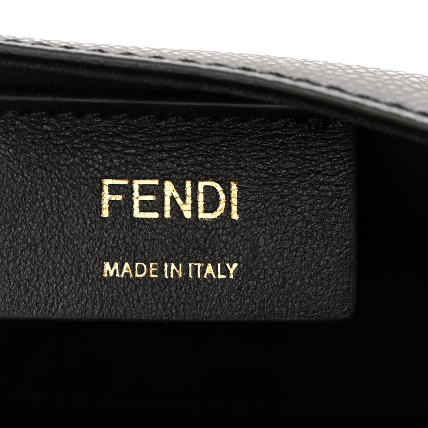 Vitello Liberty F is Fendi Bi-Color FF 1974 Embossed Envelope Belt Bag Maya Black
