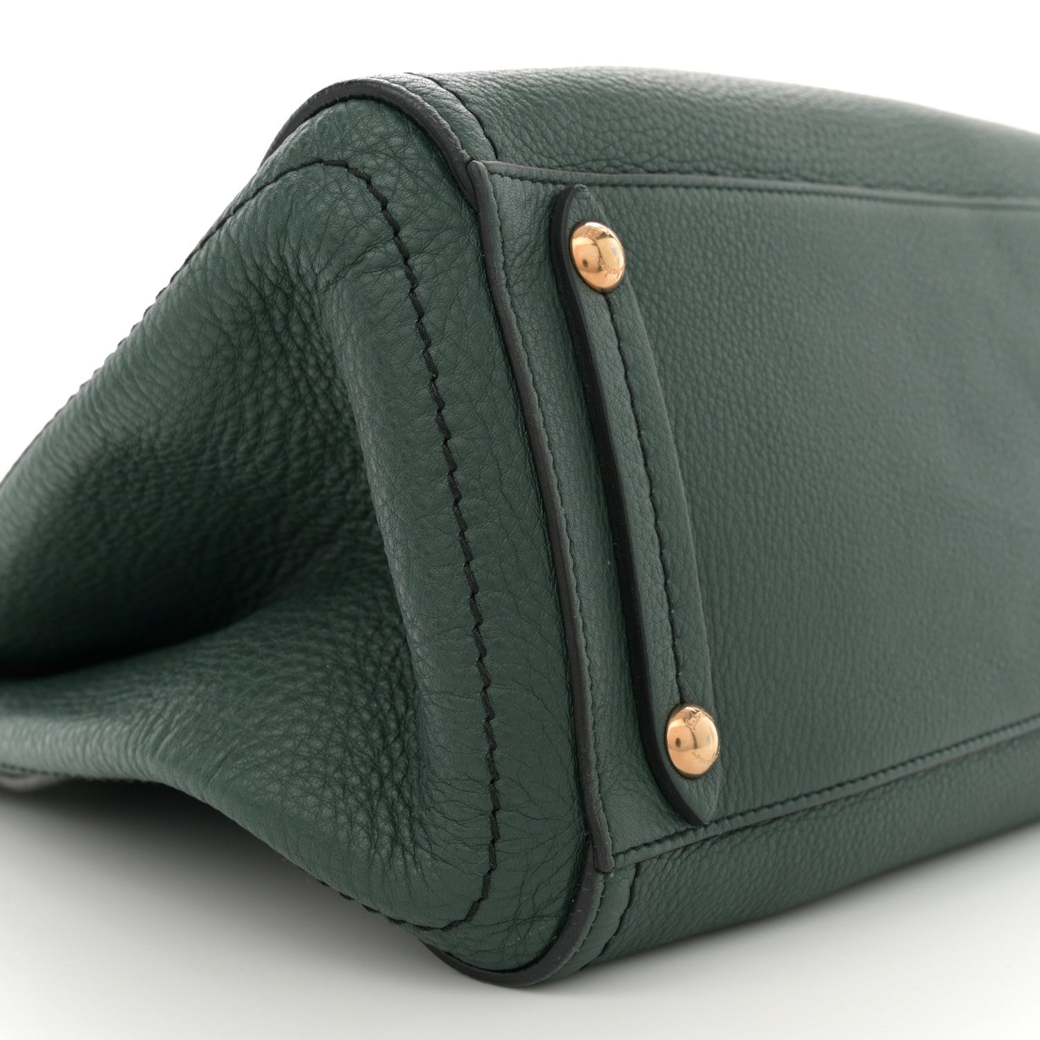 Salvatore Ferragamo Grained Calfskin Gancini Shoulder Bag Dark Green 9 of 12
