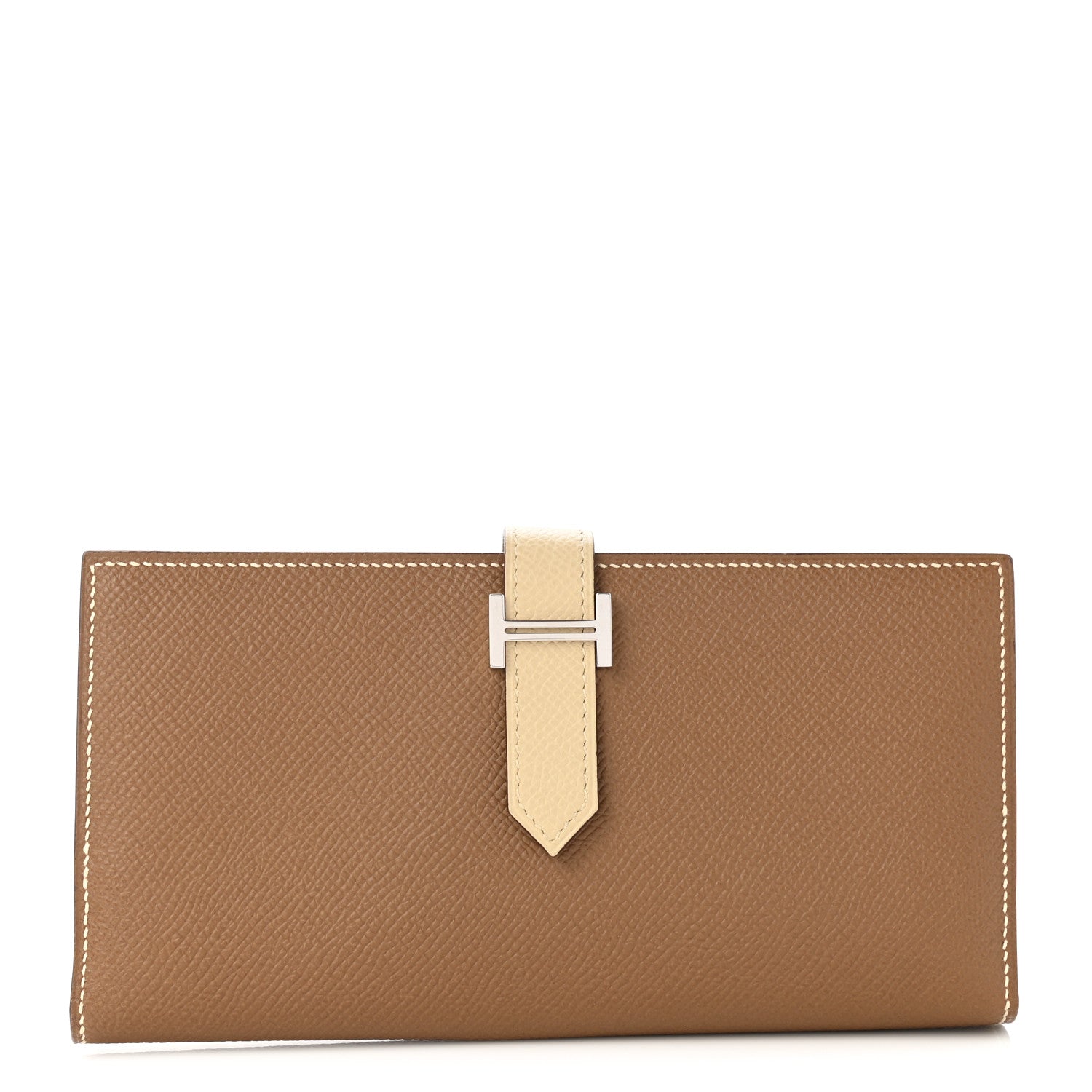 Hermes Epsom Bi-Color Bearn Gusset Wallet Alezan Parchemin 1 of 8